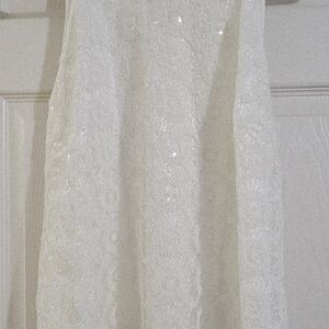 New York & Company White Lace Blouse